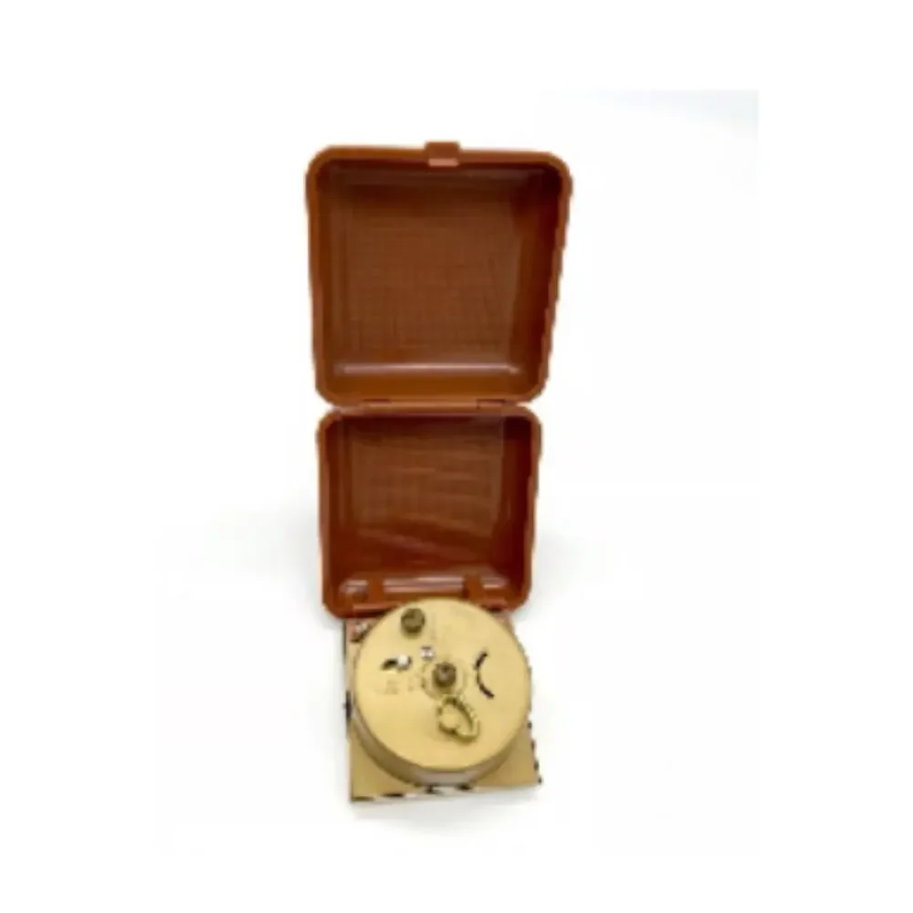 Vintage Westclox Travel Alarm Clock Brown Case Working Condition